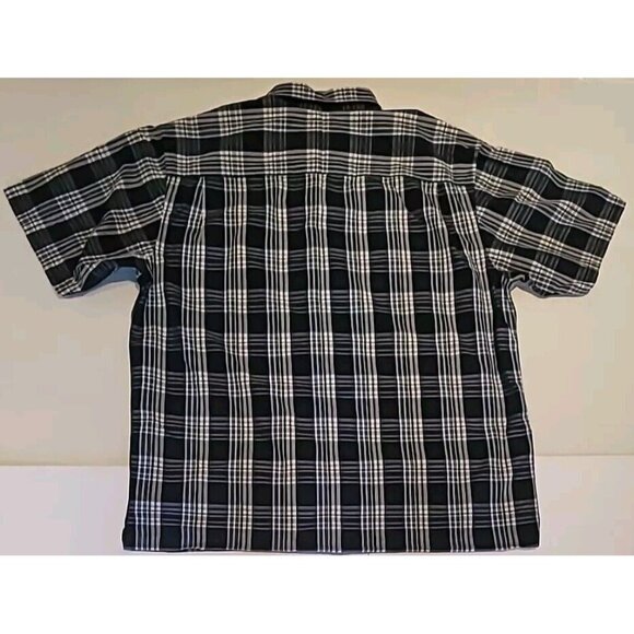 Nautica Jeans Co Men Blue Green Plaid Shirt Short Sleeve Pocket Button Up Sz XL - Picture 8 of 16